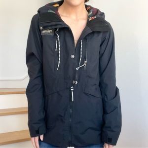 The North Face Superlu Black Toucan Print Insulated Dryvent Rain Ski Jacket Coat